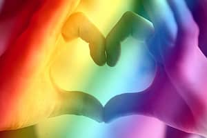 hand heart rainbow